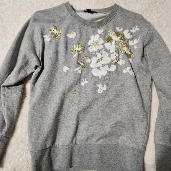 J. Crew Tops J Crew Floral Embroidered Sweatshirt Poshmark